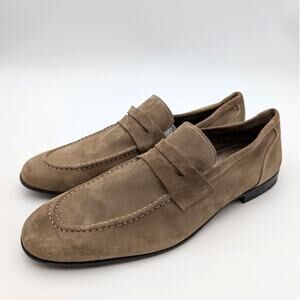 Bruno Magli Lastra Unlined Loafer Shoes Men's Sand Suede Size 10.5 EU43.5